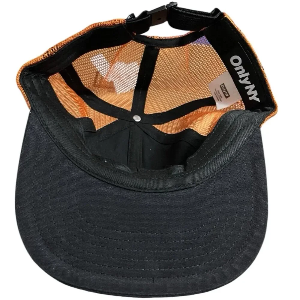 ONLY NY Trucker Adult Hat Black Orange Mesh Strapback Cap Skate Streetwear